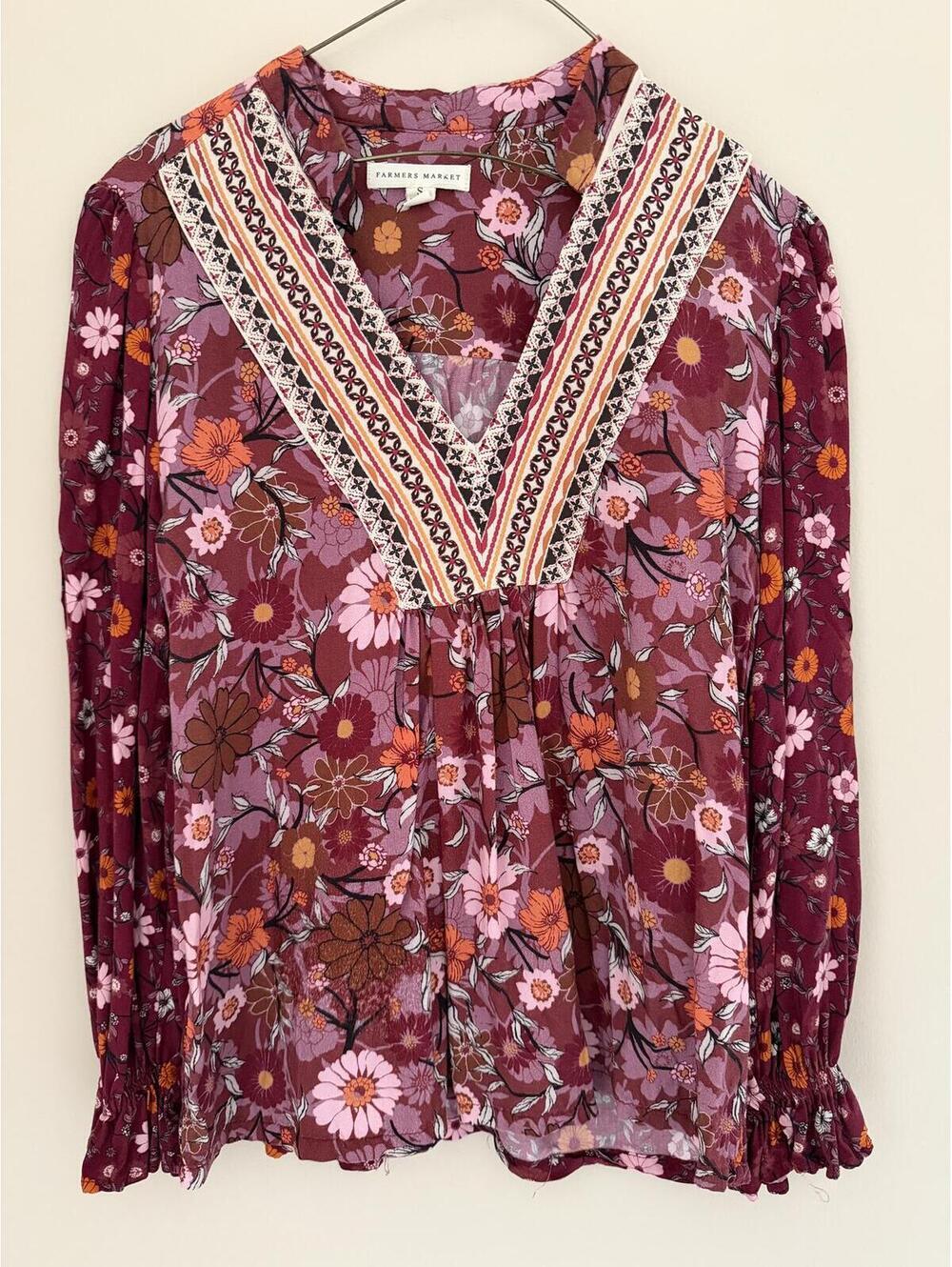 S/M 100% Rayon Farmers Market Boho Vibes